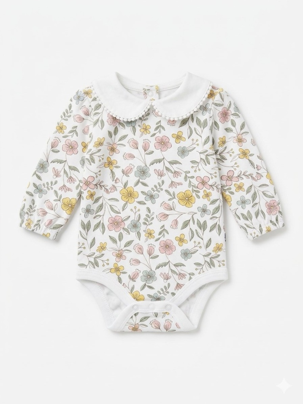 Rabbit + Bear Floral Print Baby Onesie 0-3 months